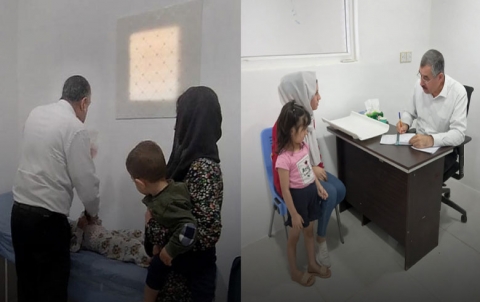 د. أحمد ملك يعاين 70 طفلاً في مخيم قوشتبة بالمجان