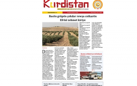 Rojnameya Kurdistan bi hijmara 258 beşê Kurdî derket