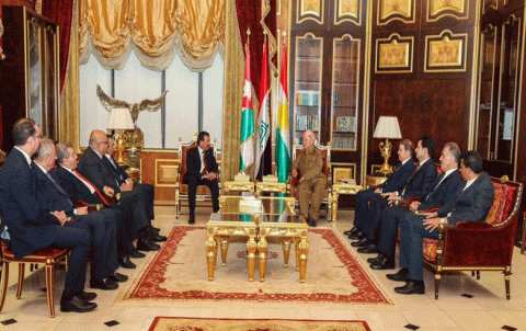 الرئيس بارزاني يستقبل وفداً رفيعاً من البرلمان الأردني