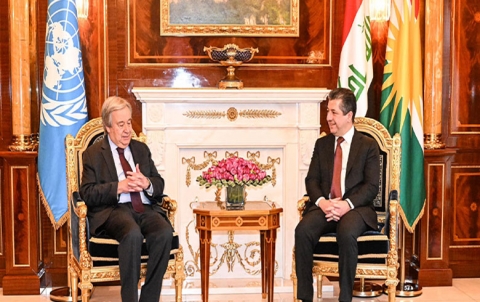 رئيس حكومة إقليم كوردستان يجتمع مع الأمين العام للأمم المتحدة