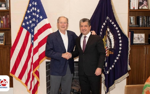 رئيس حكومة إقليم كوردستان يلتقي الرئيس الأمريكي الأسبق جورج بوش