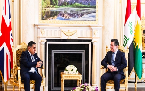 رئيس حكومة إقليم كوردستان يستقبل وزير الدولة لشؤون الخارجية البريطانية