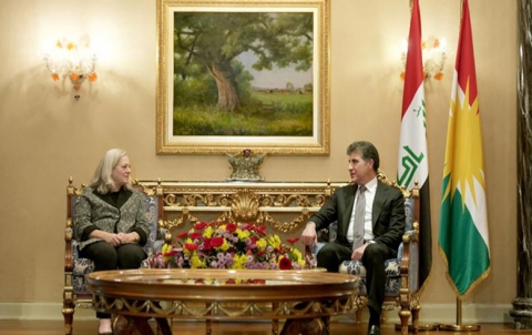 نيجيرفان بارزاني والسفيرة الأمريكية لدى العراق يناقشان موضوع الموازنة الاتحادية