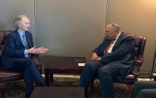 وزير الخارجية المصري يبحث مع بيدرسون جهود إنهاء الصراع في سوريا