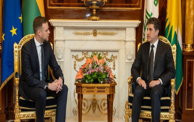 رئيس إقليم كوردستان يجتمع مع وزير خارجية ليتوانيا
